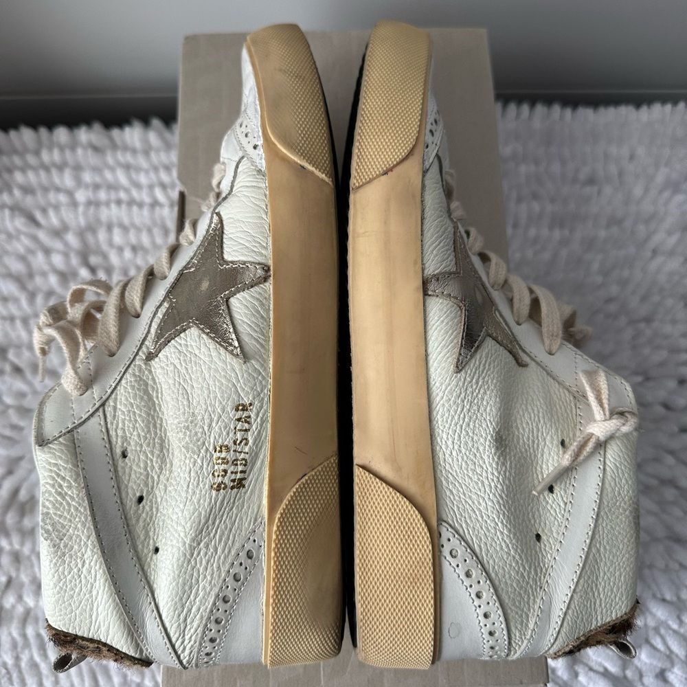 Golden Goose Mid Star Off White Sneakers Leopard Fur Heel - Picture 10 of 14